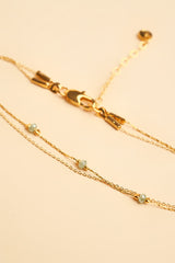 Posla armband met 14K gouden inzet en labradoriet