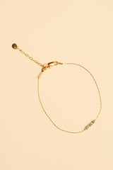 Jonit 14K gouden inleg armband met granaat kristal