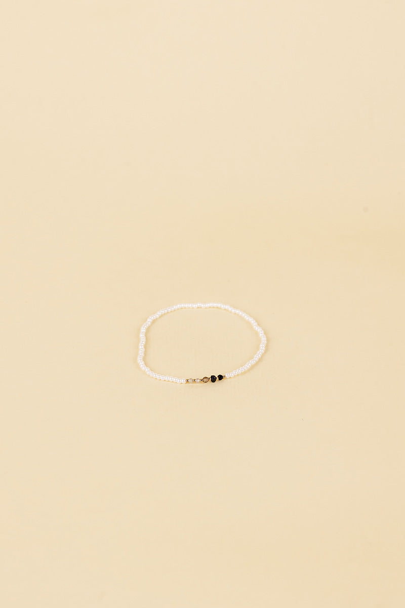 Roulia 14K Gold Inlay White Pearl Bracelet