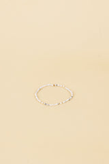 Kari 14K Gouden Inleg Wit Parel & Wit Mano Edelsteen Armband