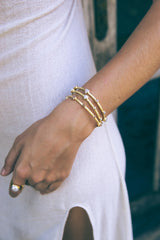 Ashni 18K gerecycled fijn goud vergulde armband met groene amethist