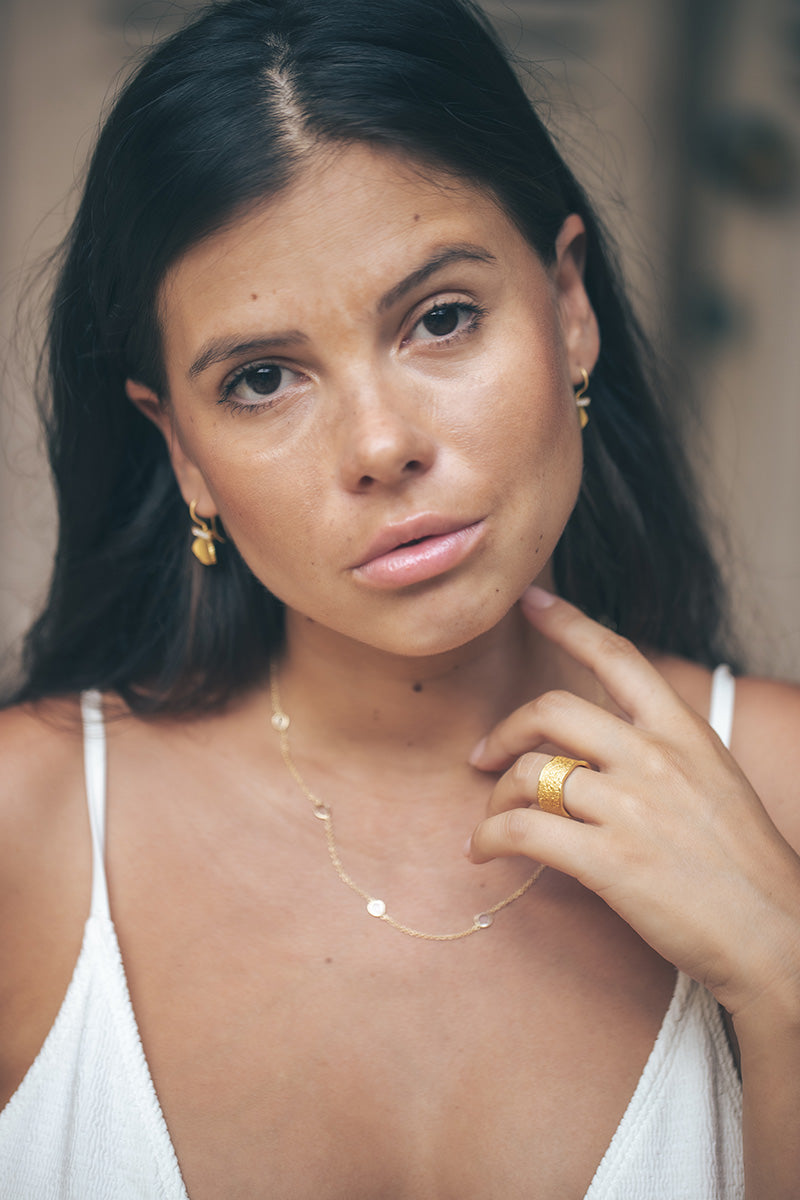 Aimouni 18K Recycled Fine Gold Plated Rock Crystal Necklace