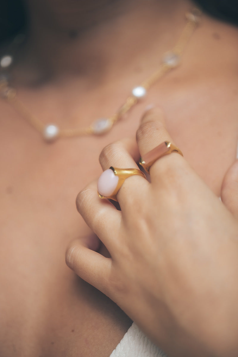 Lumo 18K gerecycled fijn goud vergulde parelketting