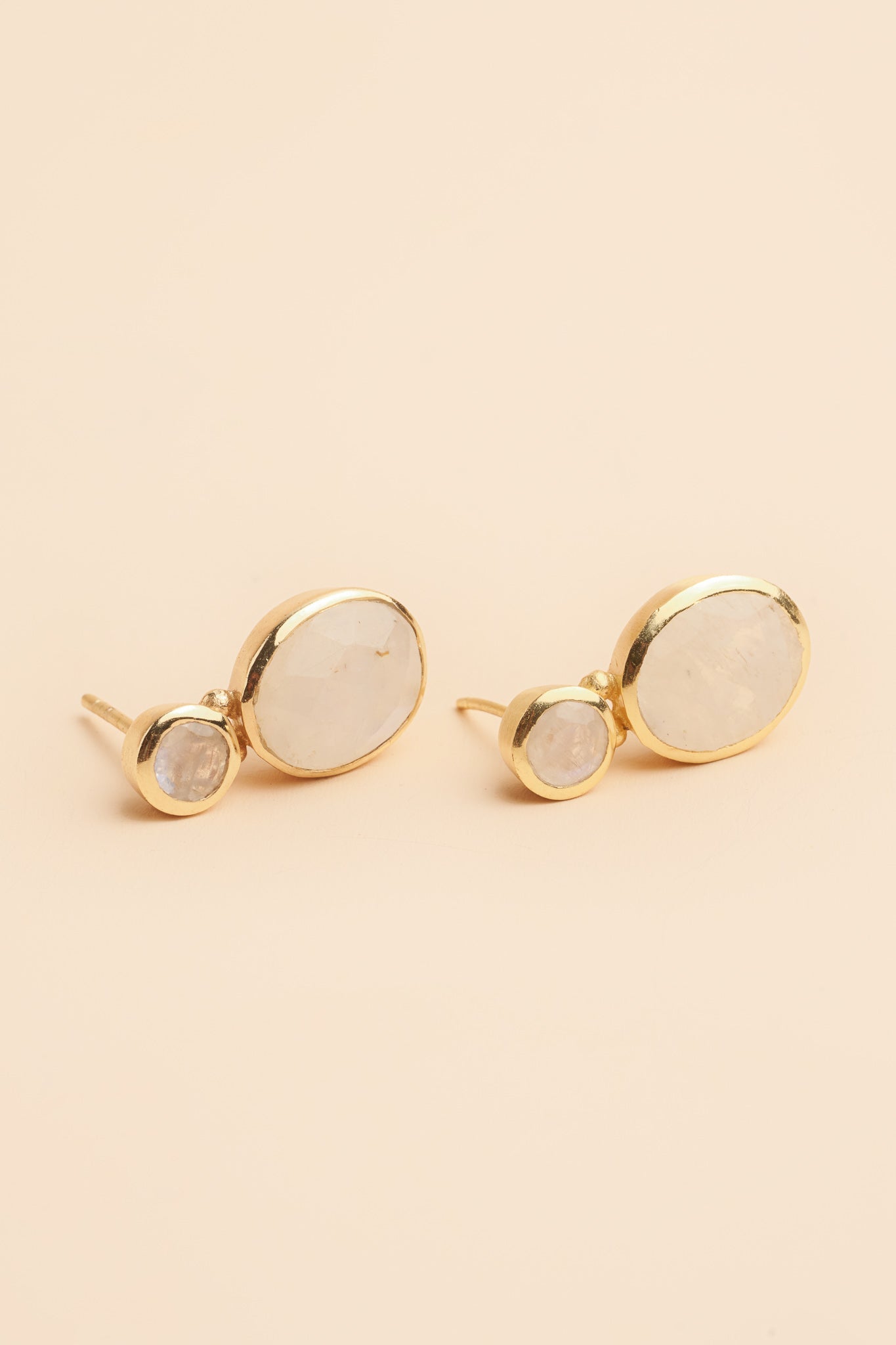 Zreinia 18K Recycled Fine Gold Plated Strawberry Quartz Earrings - 925 Silver Posts