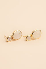 Zreinia 18K gerecycled fijn goud vergulde aardbeienkwarts oorbellen - 925 zilveren stekers