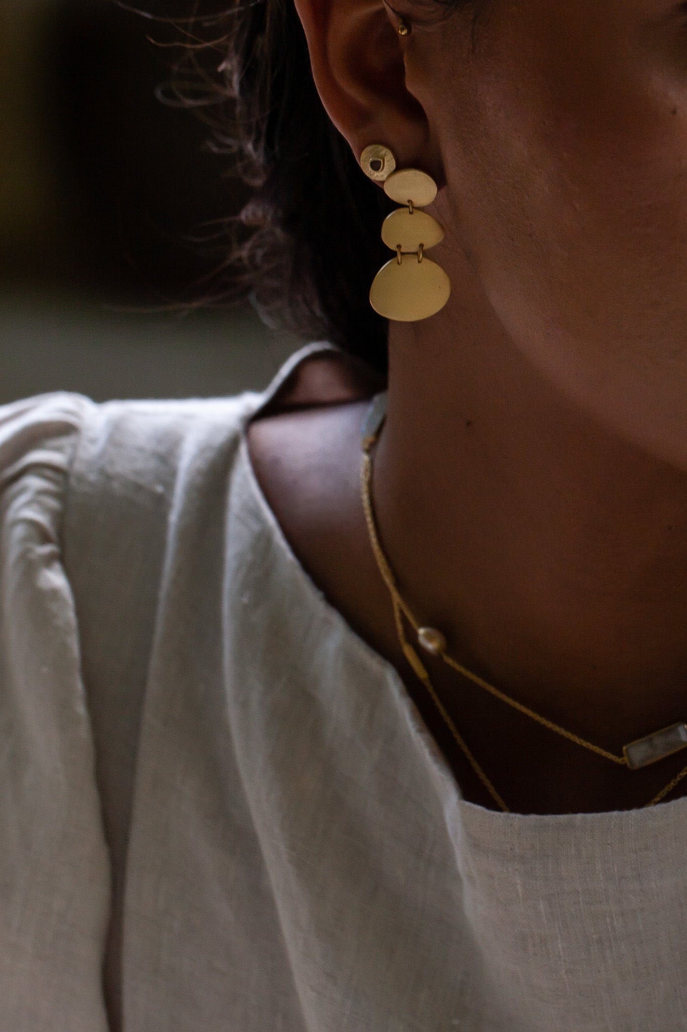 Kali 18K Recycled Fine Gold Plated Earrings - 925 Silver Posts