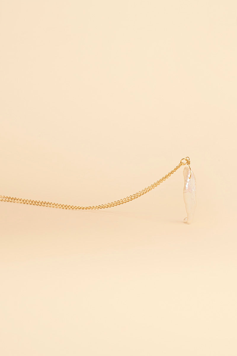 Jaliti 14K Gold Inlay Freshwater Pearl Necklace