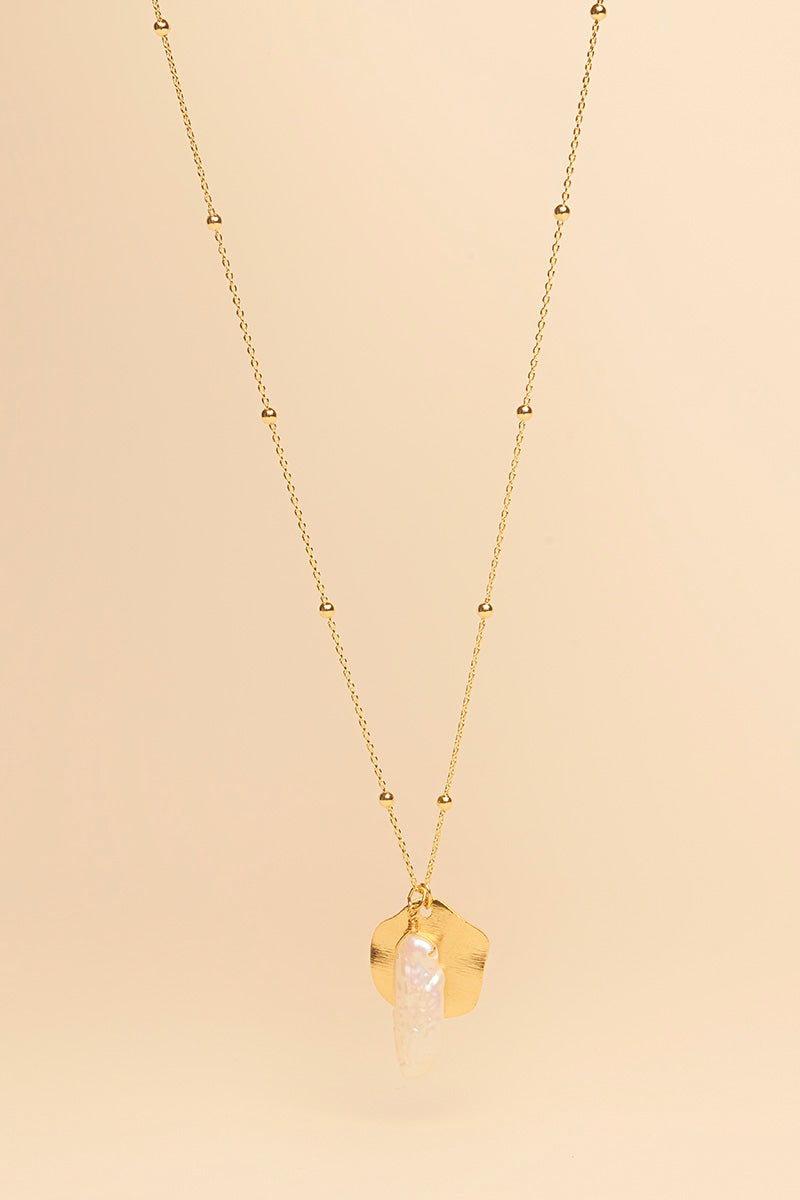 Jiti 14K Gold Inlay Freshwater Pearl Necklace