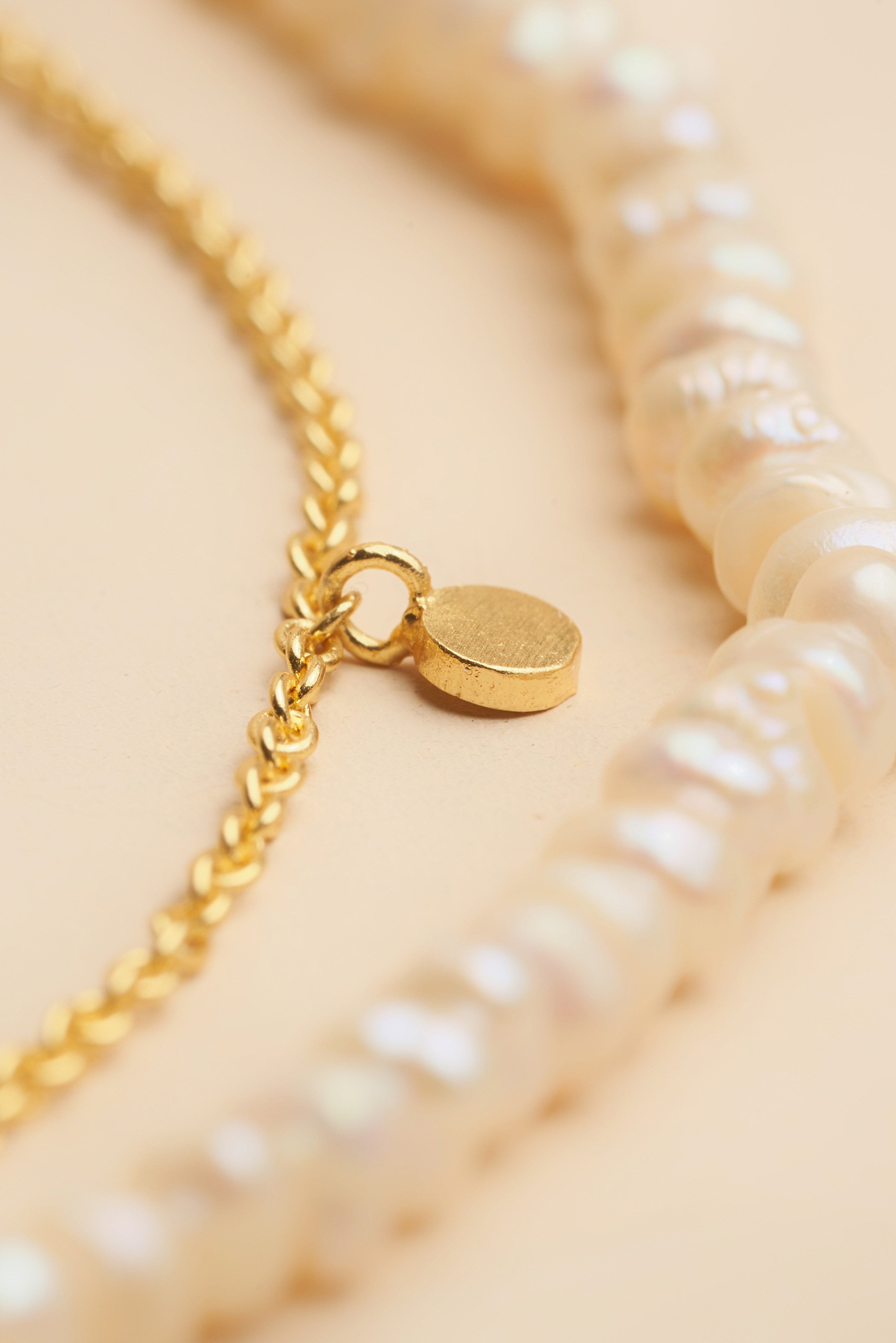 Rasia 18K gerecycled fijn goud vergulde zoetwaterparelketting