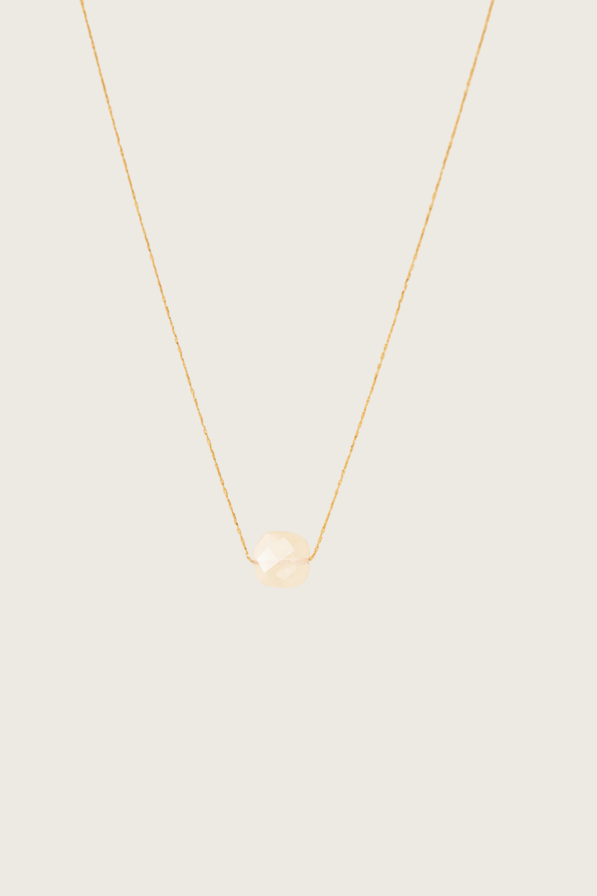 Jimini 14K gouden ingelegde rozenkwarts ketting