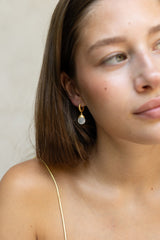 Tirua 18K gerecycled fijn goud vergulde cappuccino maansteen oorbellen