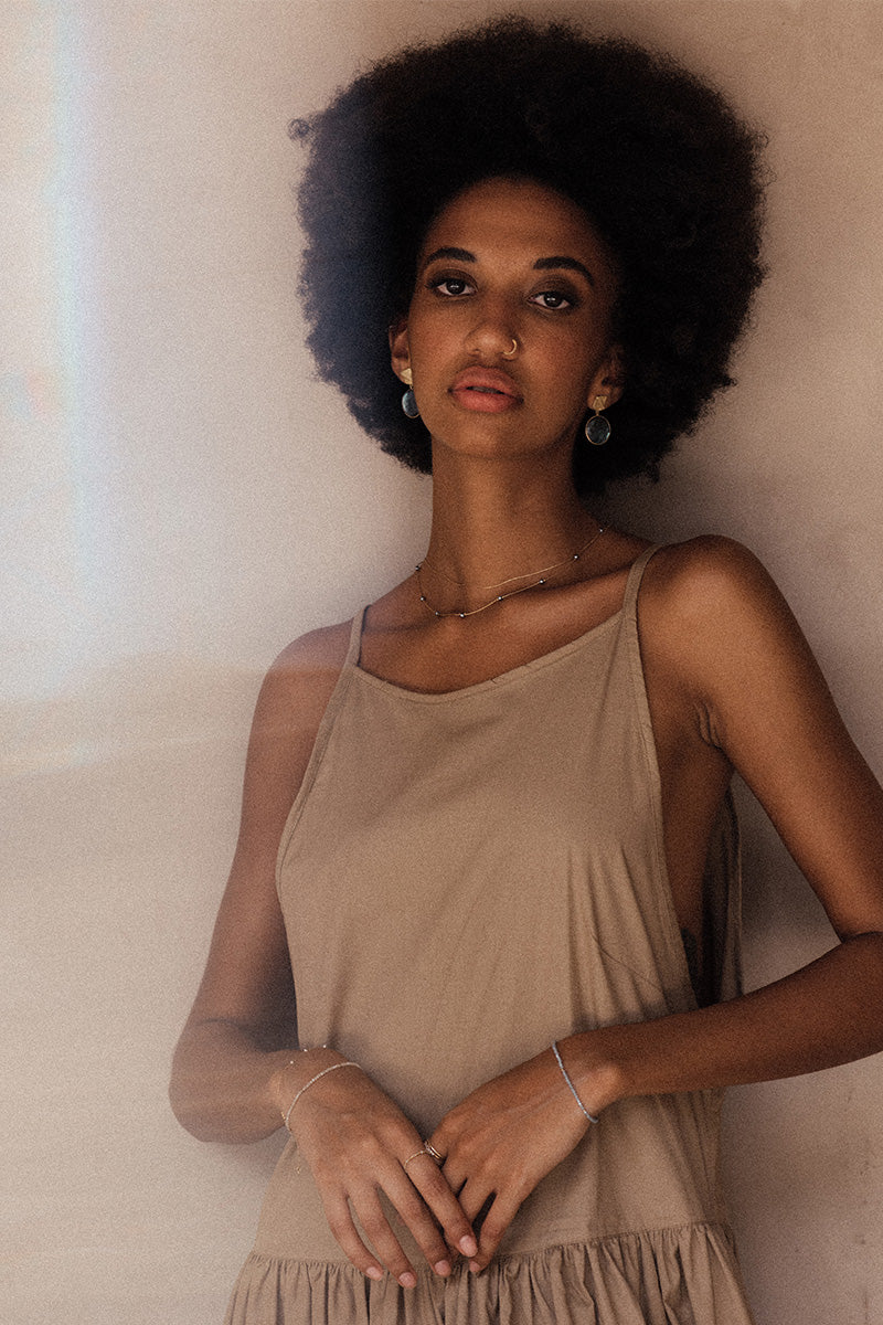 Dimera 18K Recycled Fine Gold Plated Smoky Topaz Earrings - 925 Silver Posts