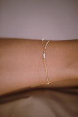 Jilwi 14K Gouden Inleg Zoetwaterparel Armband