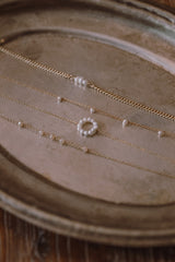 Yusi 14K Gouden Inleg Wit Parel Armband