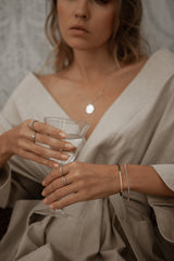 Jaydu 14K Gouden Inleg Wit Kristallen Armband