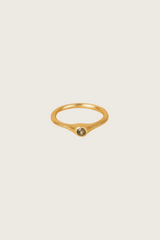 Neolia 18K gerecycled fijn goud vergulde ring met smoky topaas