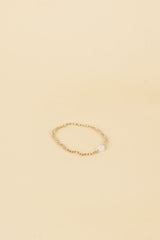 Ikumi 14K Gouden Inleg Blush Kristal / Regenboog Maansteen Armband