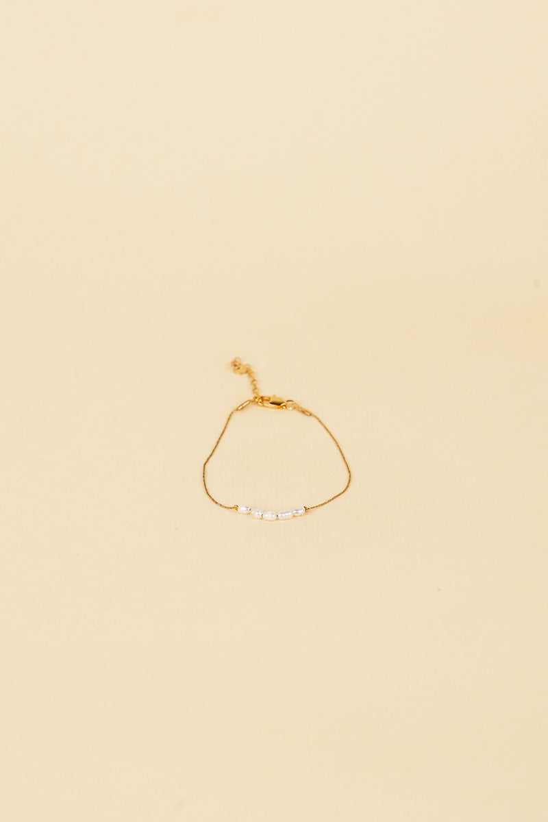 Osja 14K Gold Inlay White Pearl Bracelet