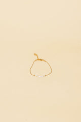 Osja 14K gouden inleg wit parelarmband