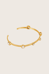 Ashni 18K gerecycled fijn goud vergulde witte parel armband