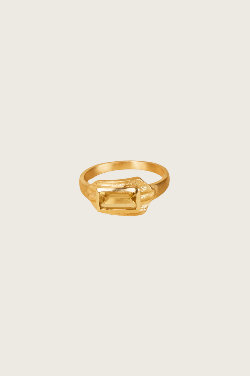 Caelia 18K gerecycled fijn goud vergulde ring, citrien