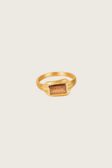 Caelia 18K gerecycled fijn goud vergulde aardbeienkwarts ring