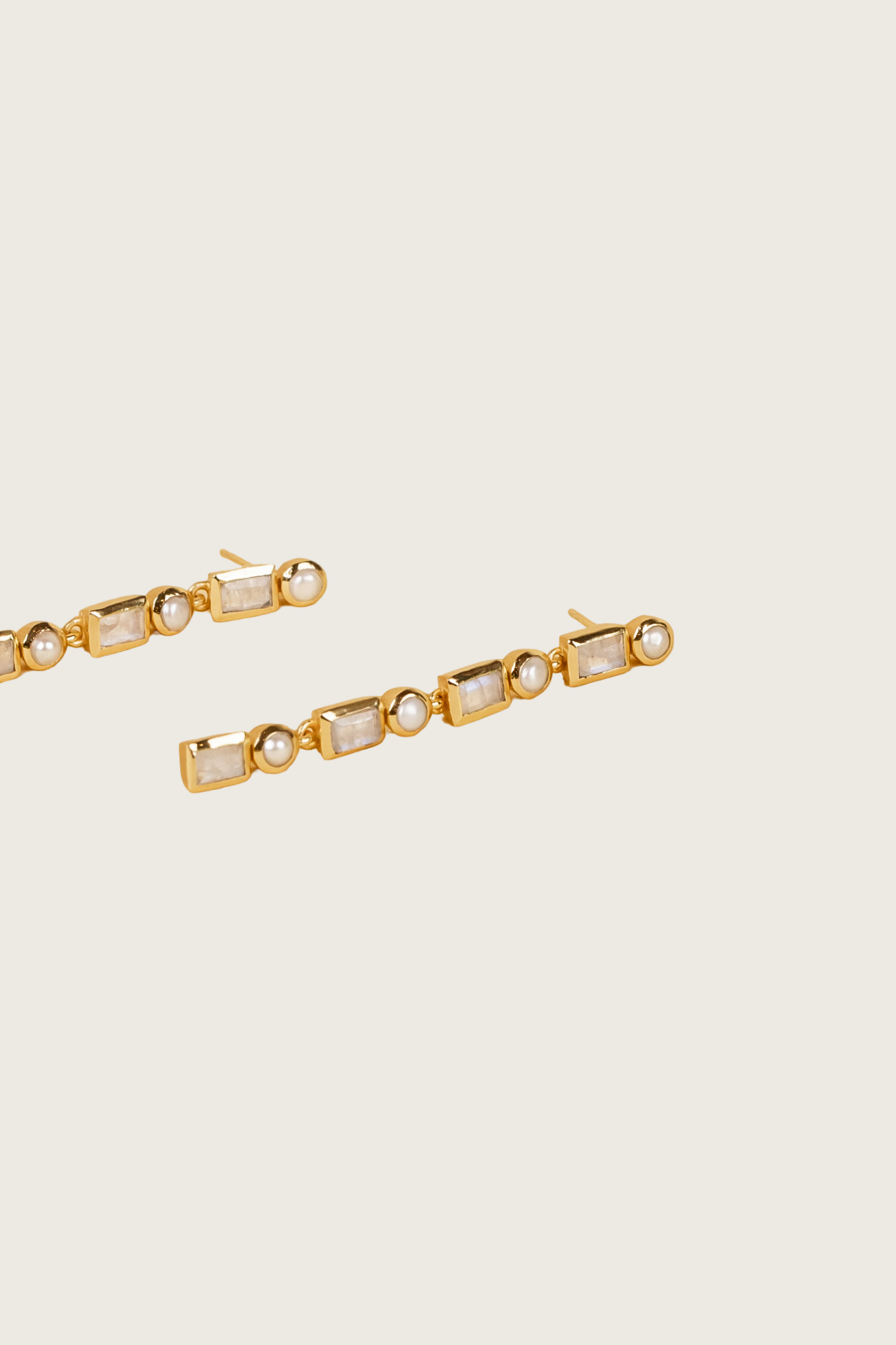 Luméra 18K Recycled Fine Gold Plated Morganite / Strawberry Quartz Earrings - 925 Silver Posts