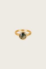 Lysar 18K gerecycled fijn goud vergulde mosagaat ring