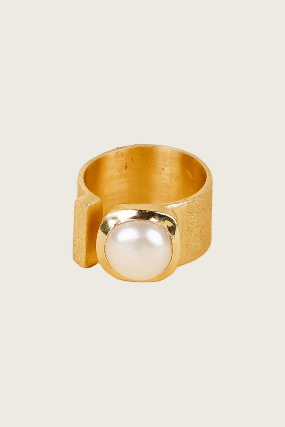 Malypso 18K gerecycled fijn goud vergulde ring, witte parel