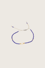 Mania 14K Gouden Inleg Wit Parel / Blauwe Armband