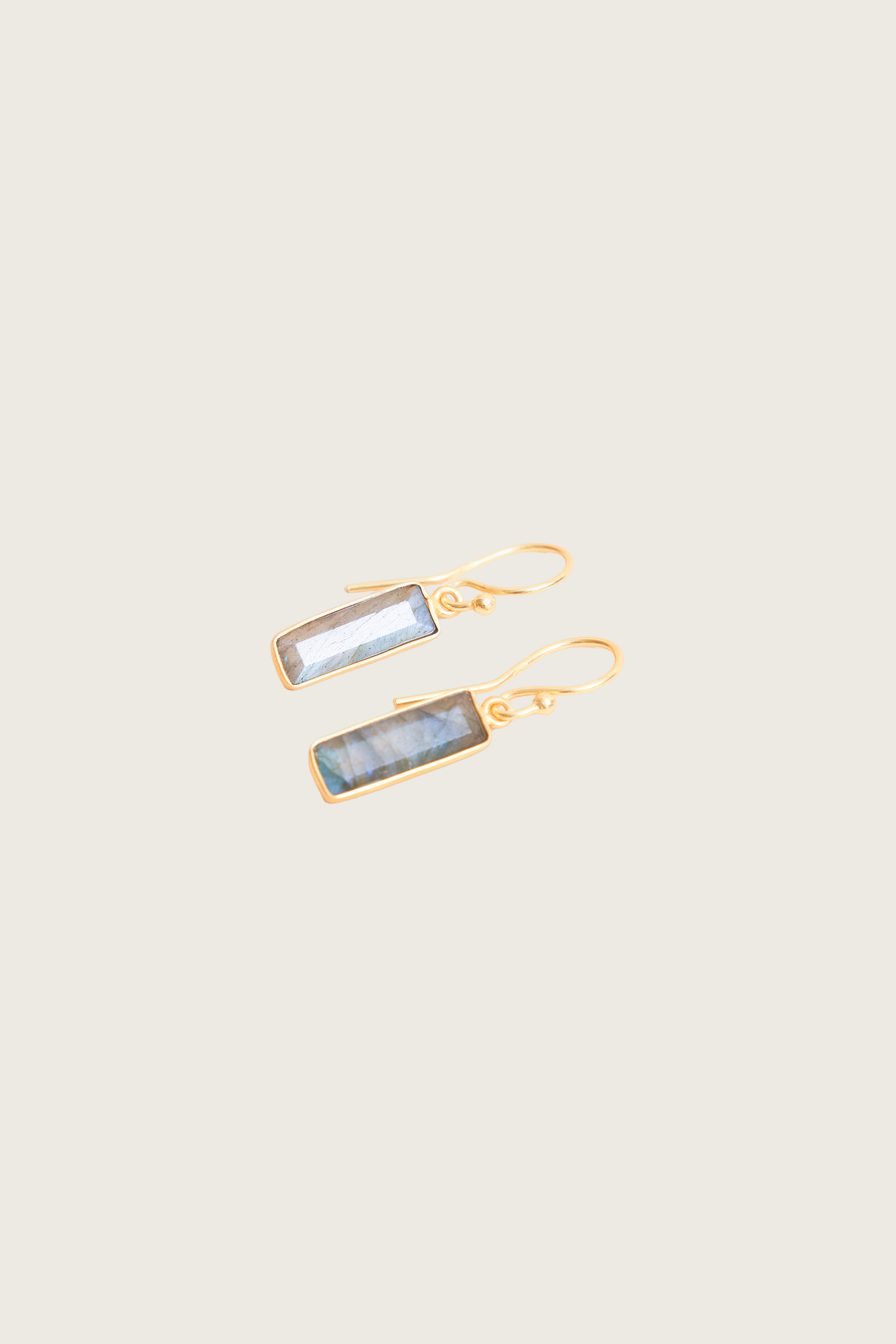 Muda 18K Recycled Fine Gold Plated Labradorite Earrings - 925 Silver Posts