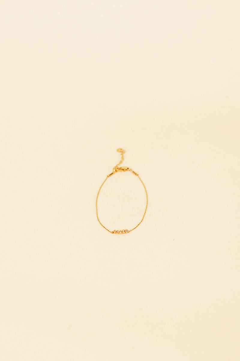 Jonit 14K Gold Inlay Peach Crystal Bracelet