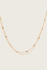 Posla 14K gouden ingelegde blush kristallen ketting