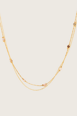Posla 14K gouden inleg lichte drie-kleurige kristallen ketting