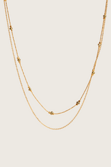 Posla 14K gouden ingelegde groene kristallen ketting
