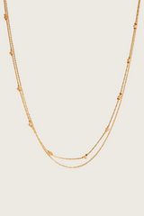 Posla 14K gouden ingelegde perzik kristallen ketting