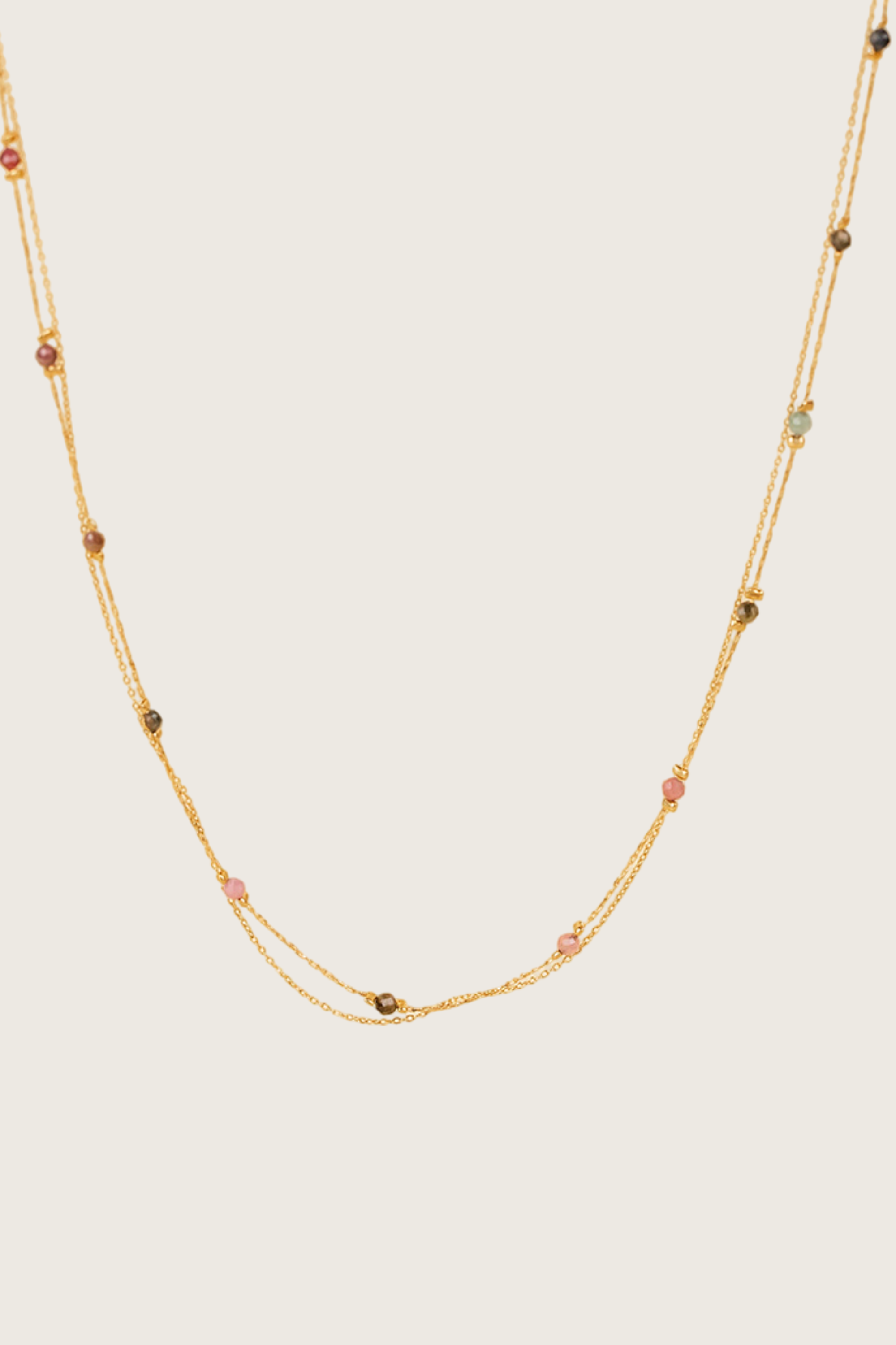 Posla 14K Gold Inlay Multi-Color Crystal Necklace