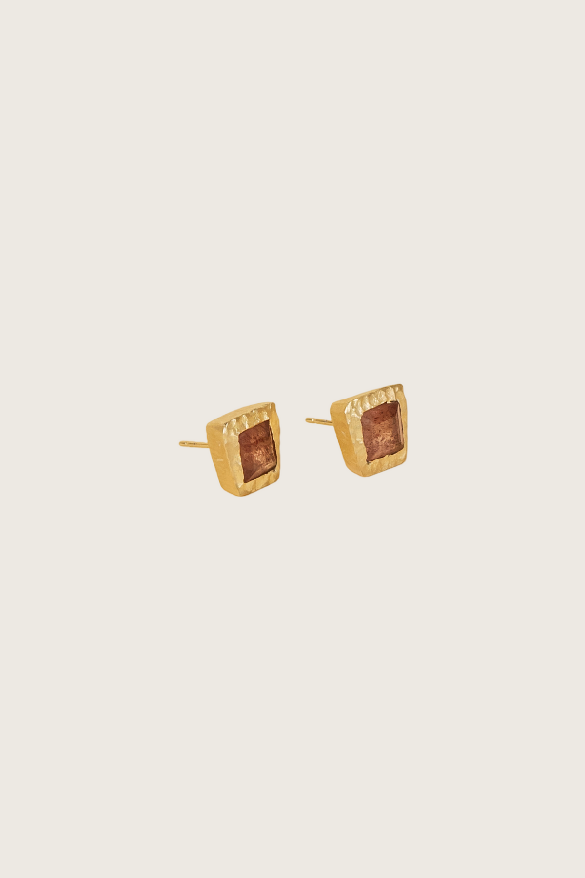 Solis 18K Recycled Fine Gold Plated Green Amethyst Earrings - 925 Silver Posts