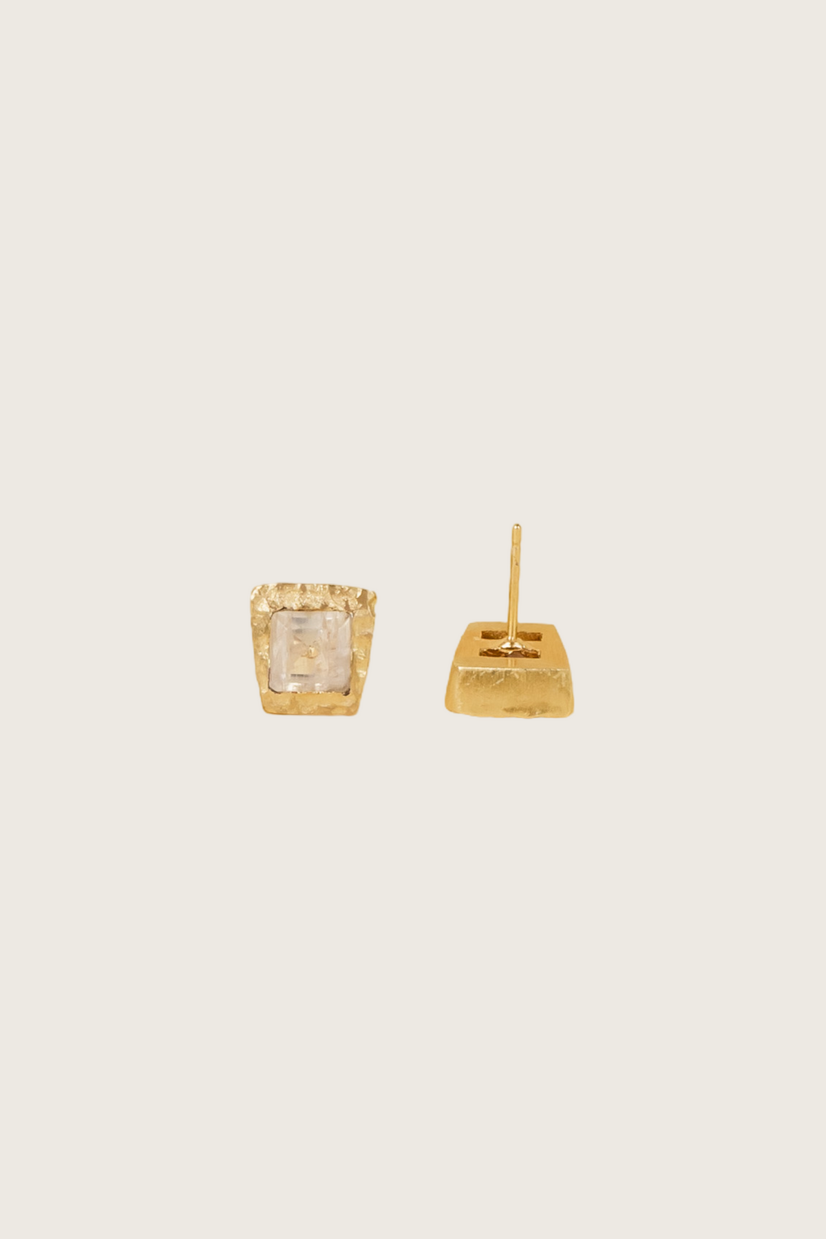 Solis 18K Recycled Fine Gold Plated Green Amethyst Earrings - 925 Silver Posts