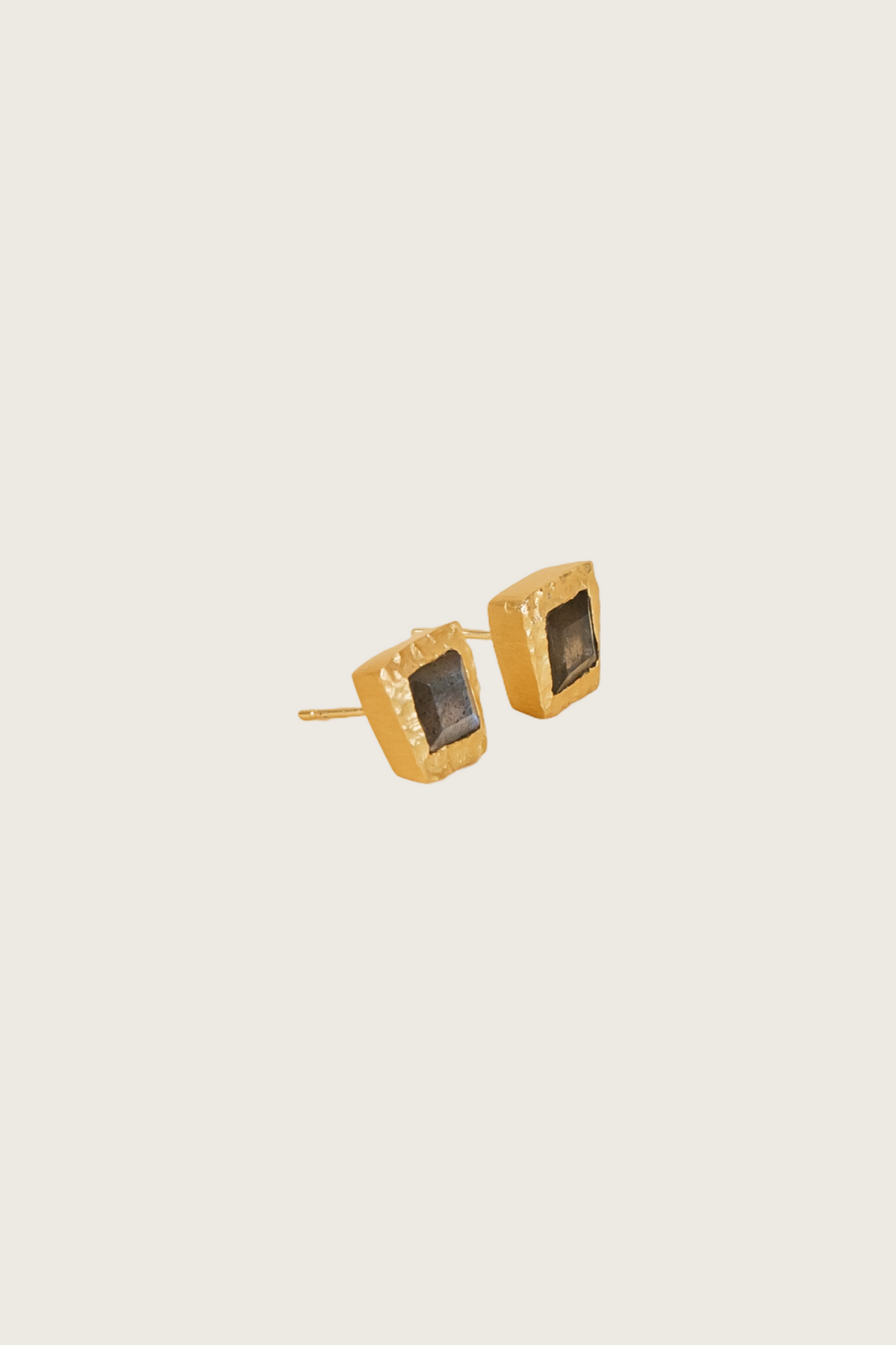 Solis 18K Recycled Fine Gold Plated Green Amethyst Earrings - 925 Silver Posts