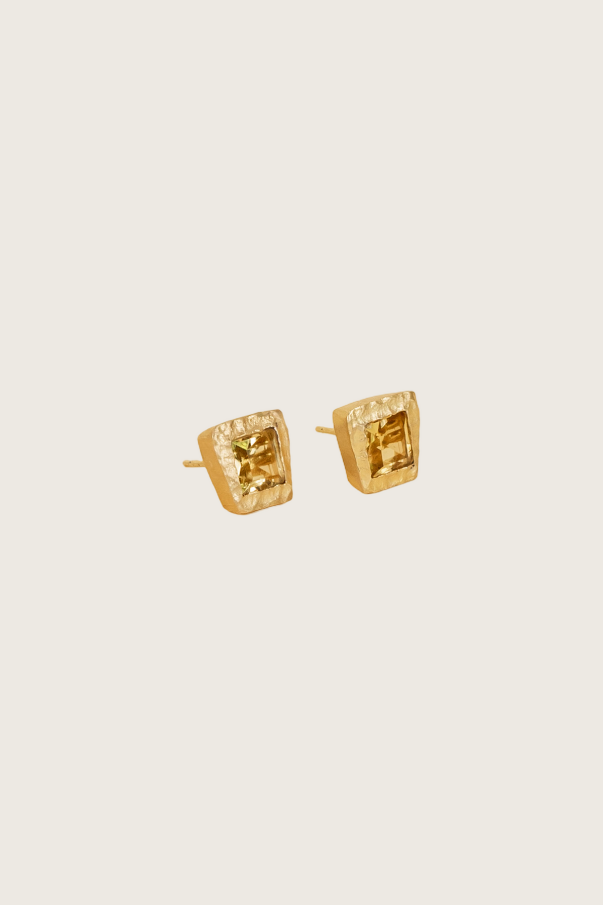 Solis 18K Recycled Fine Gold Plated Green Amethyst Earrings - 925 Silver Posts