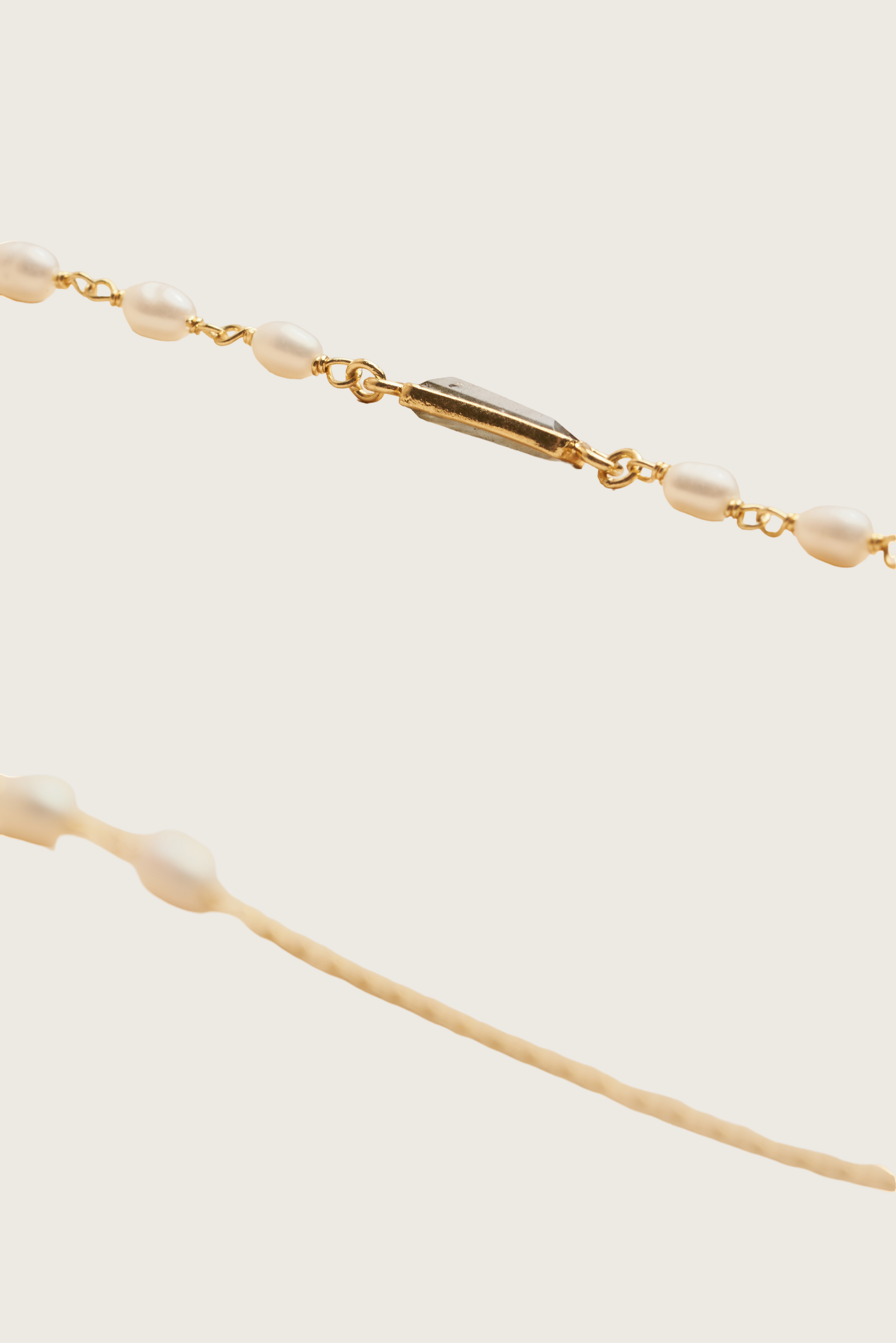 Taima 18K Recycled Fine Gold Plated White Pearl / Blue Topaz Necklace