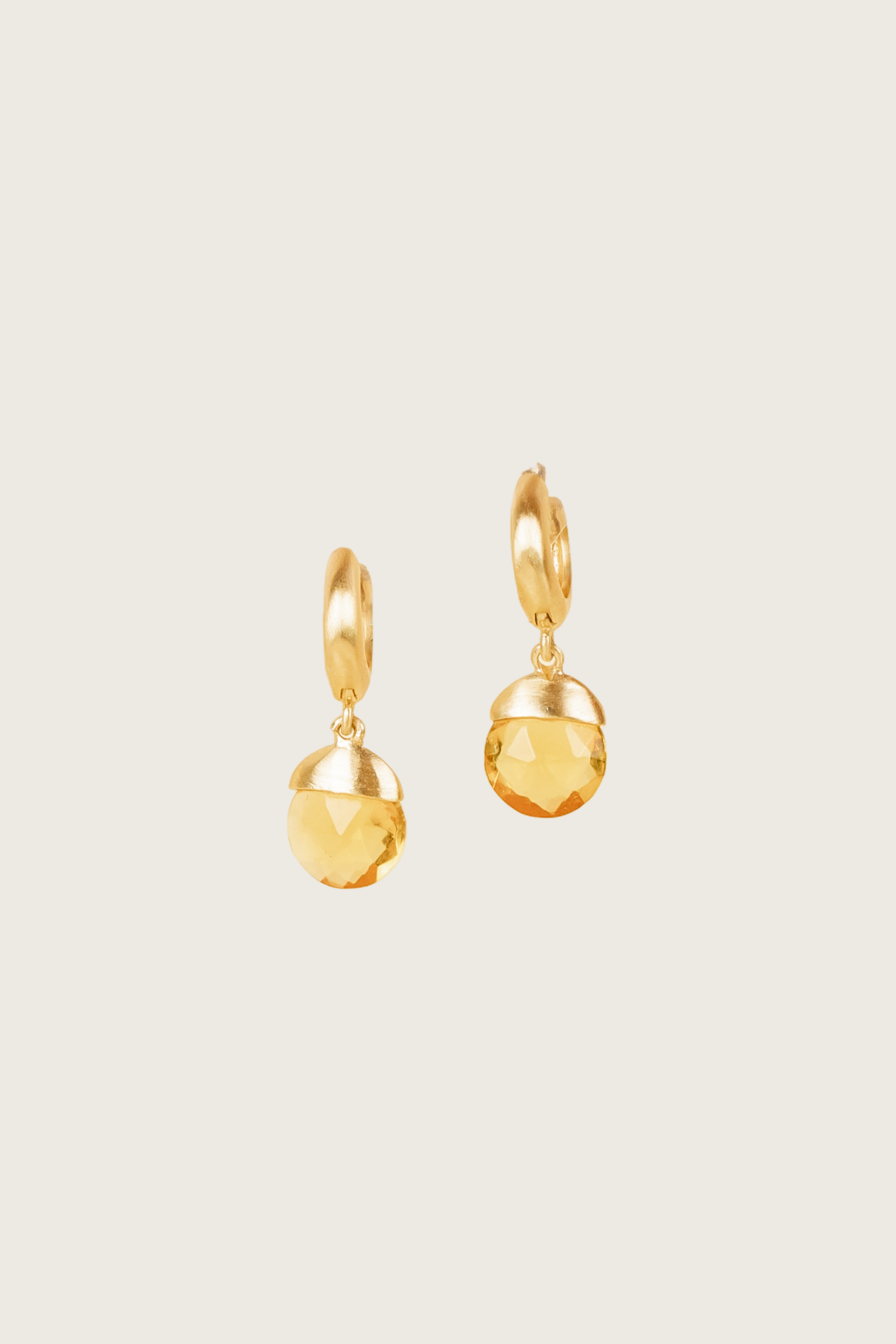 Tirua 18K Recycled Fine Gold Plated Citrine Earrings - 925 Silver Posts