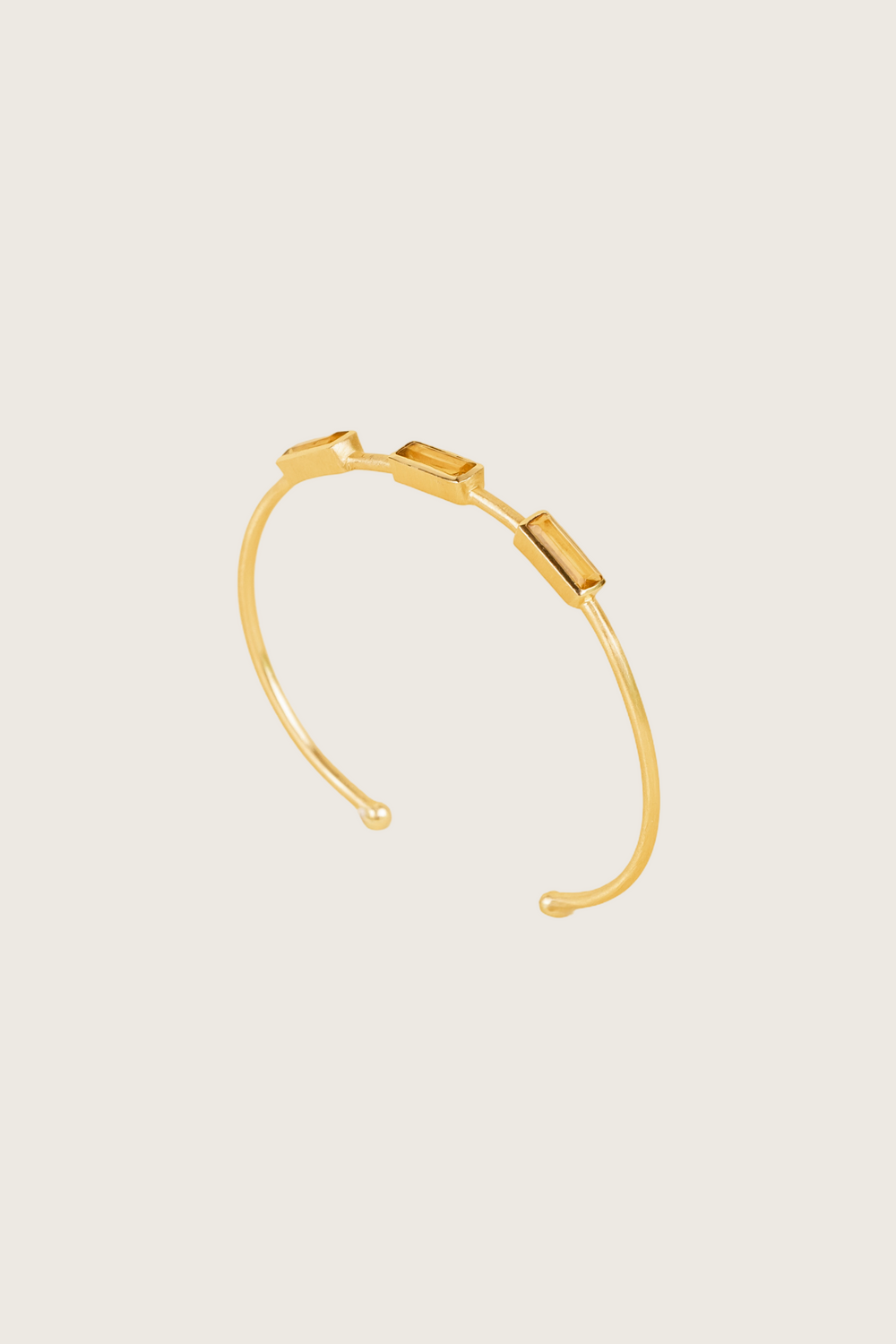 Tounai 18K gerecycled fijn goud vergulde armband, citrien