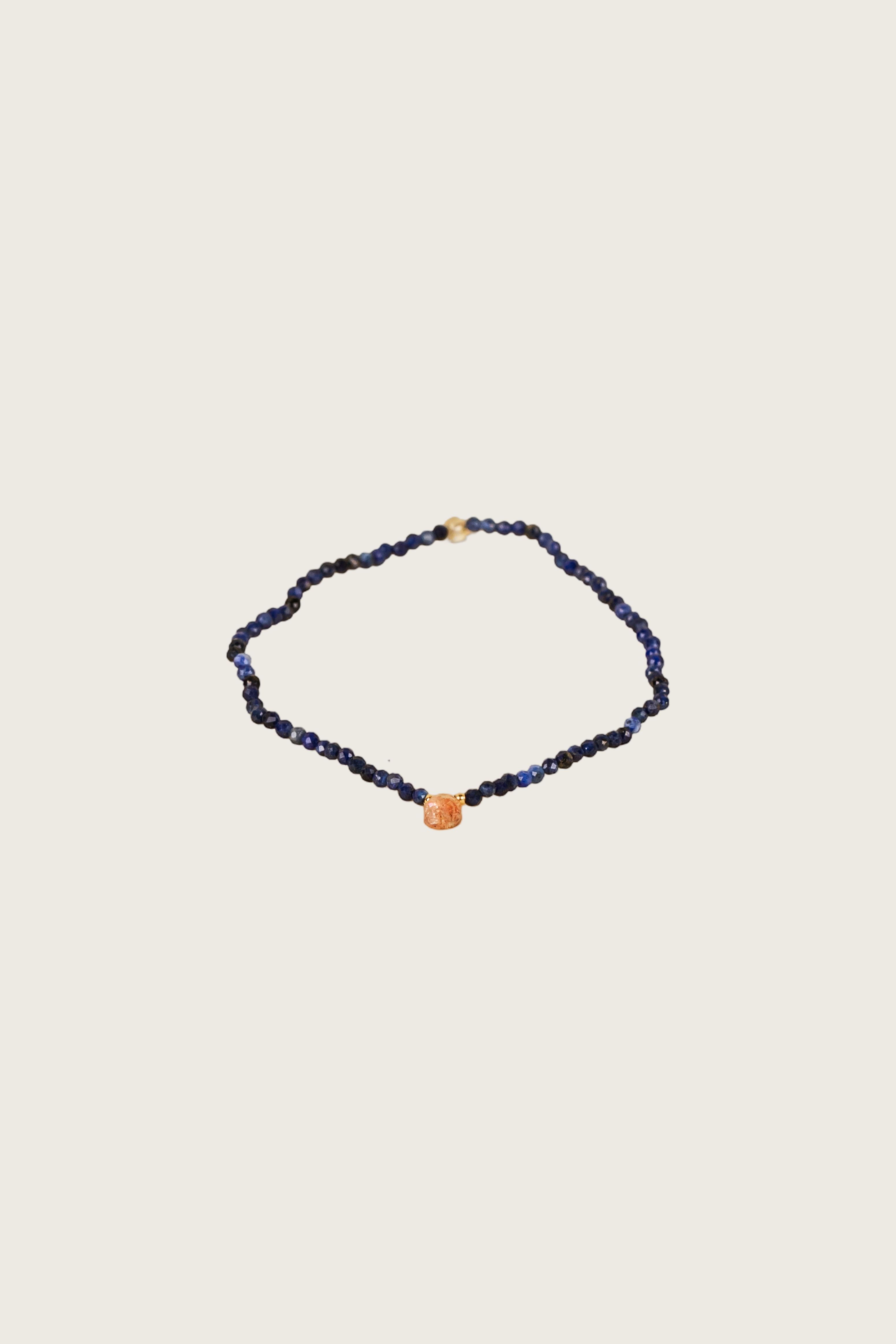 Trahir 14K Gold Inlay Blue Crystal / Quartz Bracelet