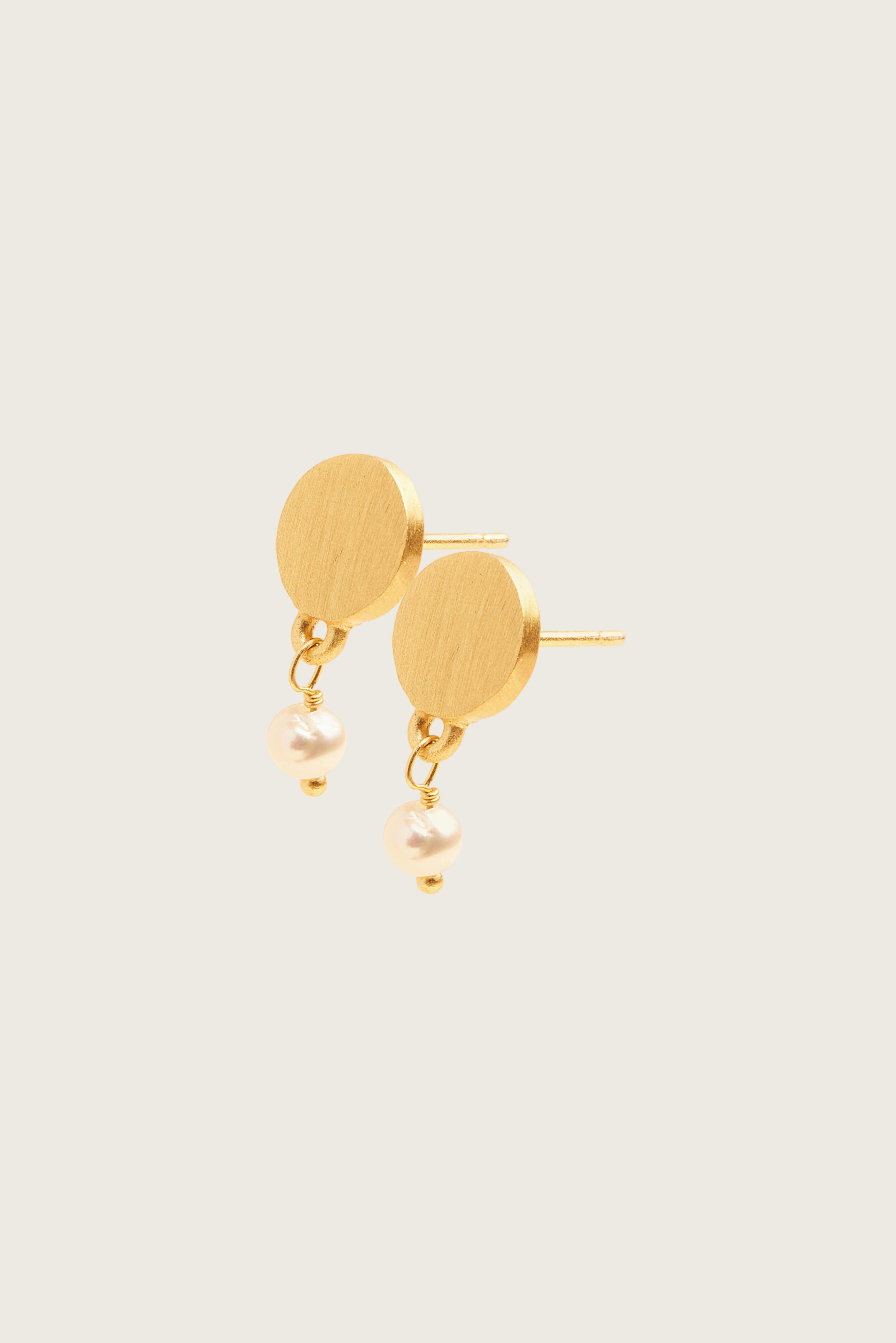 Zote 18K Recycled Fine Gold Plated Pearl Earrings - 925 Silver Posts